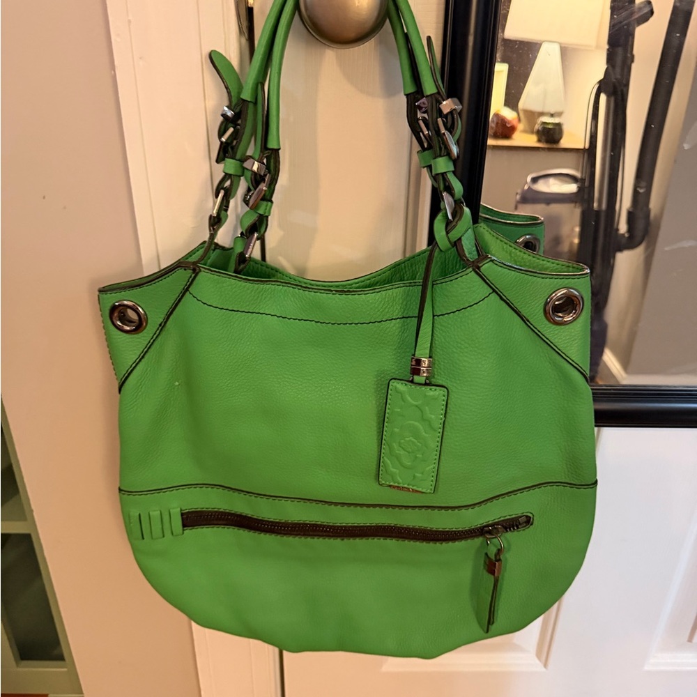 OrYANY Green Leather Tote Bag